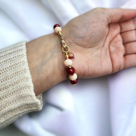 Czech Glass, Pearl, Quartz clasp bracelet - Picture 5 of 5